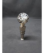 Genuine Murano Hand Blown Glass Italy Wine Bottle Stopper Black White Swirl - $21.66 CAD