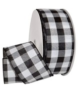 7398.40/50-613 Cambridge 1.5&quot; X 50 Yd Wired Ribbon, Black And White, Buf... - £22.71 GBP
