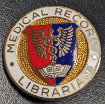 Vintage 1977 Medical Records Librarian -  Enamel Lapel Pin - £31.10 GBP