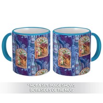 Wine Picture : Gift Mug Bottles Barrel Grapes Retro Style Kitchen Garden... - $15.90