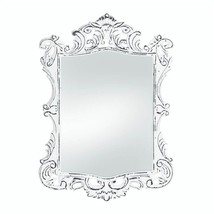 Distressed Regal White Wood Rectangular Mirror - £49.38 GBP