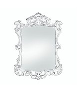 Distressed Regal White Wood Rectangular Mirror - £48.81 GBP