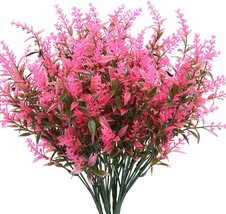 Klemoo Artificial Lavender Flowers Plants 6 Pieces, Lifelike Uv Resistant, Pink - £26.78 GBP