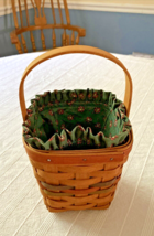 Longaberger Basket Shades of Autumn Bittersweet Handled Green Red Handwoven 1992 - £19.52 GBP