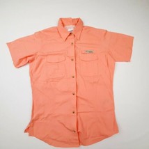 Columbia PFG Women&#39;s Fishing Shirt Vented Size S Coral Cotton TR14 - £10.10 GBP