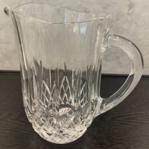 Vintage 32 oz 1 qt Clear Heavy Thick Glass Crystal 7&quot; Tall Pitcher - £9.69 GBP