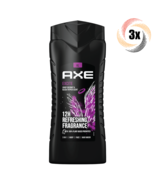 3x Bottles AXE Excite 3in1 Crisp Coconut &amp; Black Pepper Hair &amp; Body Wash... - £22.74 GBP