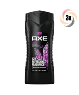 3x Bottles AXE Excite 3in1 Crisp Coconut &amp; Black Pepper Hair &amp; Body Wash... - $560.27 MXN