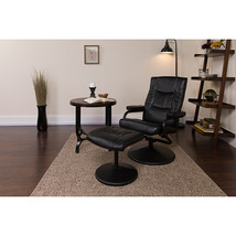 Black Leather Recliner&amp;Ottoman BT-7862-BK-GG - $189.95