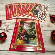 Vtg Lot 8 A Merry Christmas Cards Holly Detail Envelopes Regency Holidays - $11.30