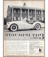 1958 Triumph TR3 Automobile Car PRINT AD &quot;B&quot; BX4 - $121.83 MXN