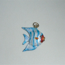 Enamel Angel Fish Pendant Charm Tropical Beach Jewelry - £7.88 GBP