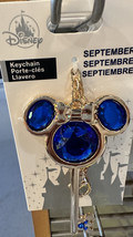  Disney Parks September Faux Sapphire Birthstone Keychain NEW - £19.87 GBP