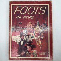Vintage FACTS IN FIVE Game Avalon Hill Bookshelf Game The Game of Knowledge - $24.74