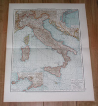 1904 Original Antique Map Of Italy Tuscany Sicily Rome Naples Venice Calabria - £21.24 GBP