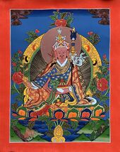 GURU RINPOCHE PADMASAMBHAVA ORIGINAL MASTERPIECE TIBETAN THANGKA PAINTING - $2,808.12 MXN