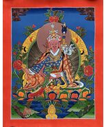 GURU RINPOCHE PADMASAMBHAVA ORIGINAL MASTERPIECE TIBETAN THANGKA PAINTING - €131,04 EUR
