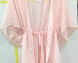 Time &amp; Tru Women Fuzzy Polka Dots Sheer Kimono Robe Pink Size 2XG-3XG (X... - $22.76