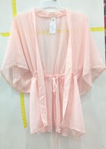 Time &amp; Tru Women Fuzzy Polka Dots Sheer Kimono Robe Pink Size 2XG-3XG (X... - £17.79 GBP