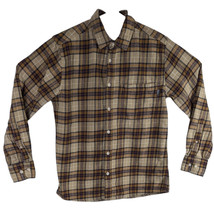 Eddie Bauer Flannel Shirt Mens Size Small Brown Red Plaid Long Sleeve Co... - £16.91 GBP