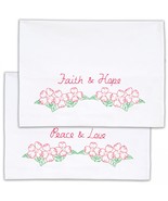 Jack Dempsey Needle Art Faith, Hope, Peace and Love Perle Edge Pillowcases - €19,21 EUR Jack Dempsey Needle Art Faith, Hope, Peace and Love Perle Edge Pillowcases - €19,21 EUR