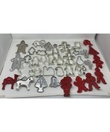 Lot Of 39 Christmas Cookie Cutters Gingerbread Men Angles Trees Santa Na... - £29.88 GBP