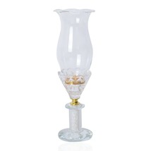 Transparent Crystal Princess Style Candle Holder with Gold Stand 0849One/Box NEW - £9.03 GBP