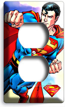 Superman Superhero Comics Duplex Outlet Wall Plate Kids Play Game Room Art Decor - £9.38 GBP