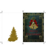 Christmas Card Greeting Merry Christmas Gold Bells Tree Digital Download... - £2.31 GBP