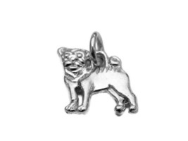 Pug Dog Charm Pendant .925 Sterling Silver - £20.78 GBP