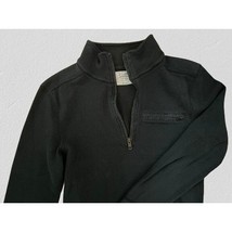 J,Crew Cotton 1/4 Zip Pullover Waffled Cotton Dark Green Size Small - $24.74