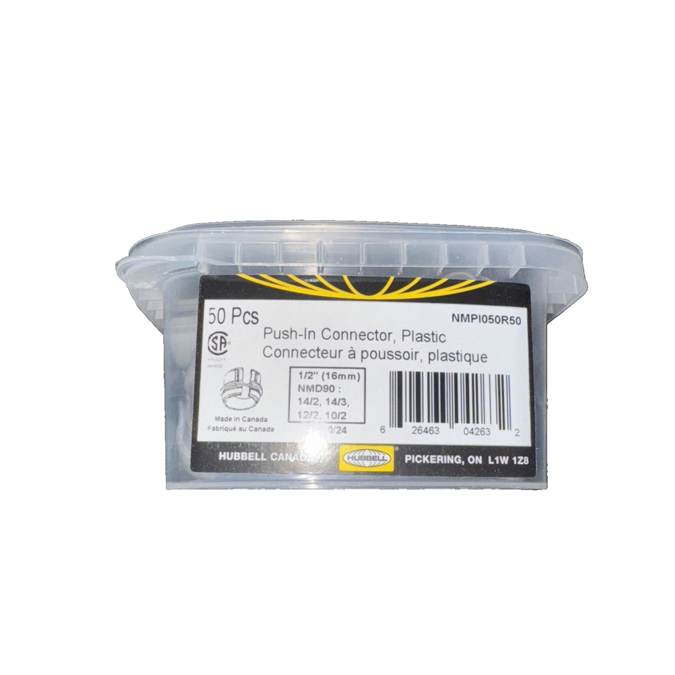 1/2&quot; Plastic Push-In Connector-50/Pack - $9.31