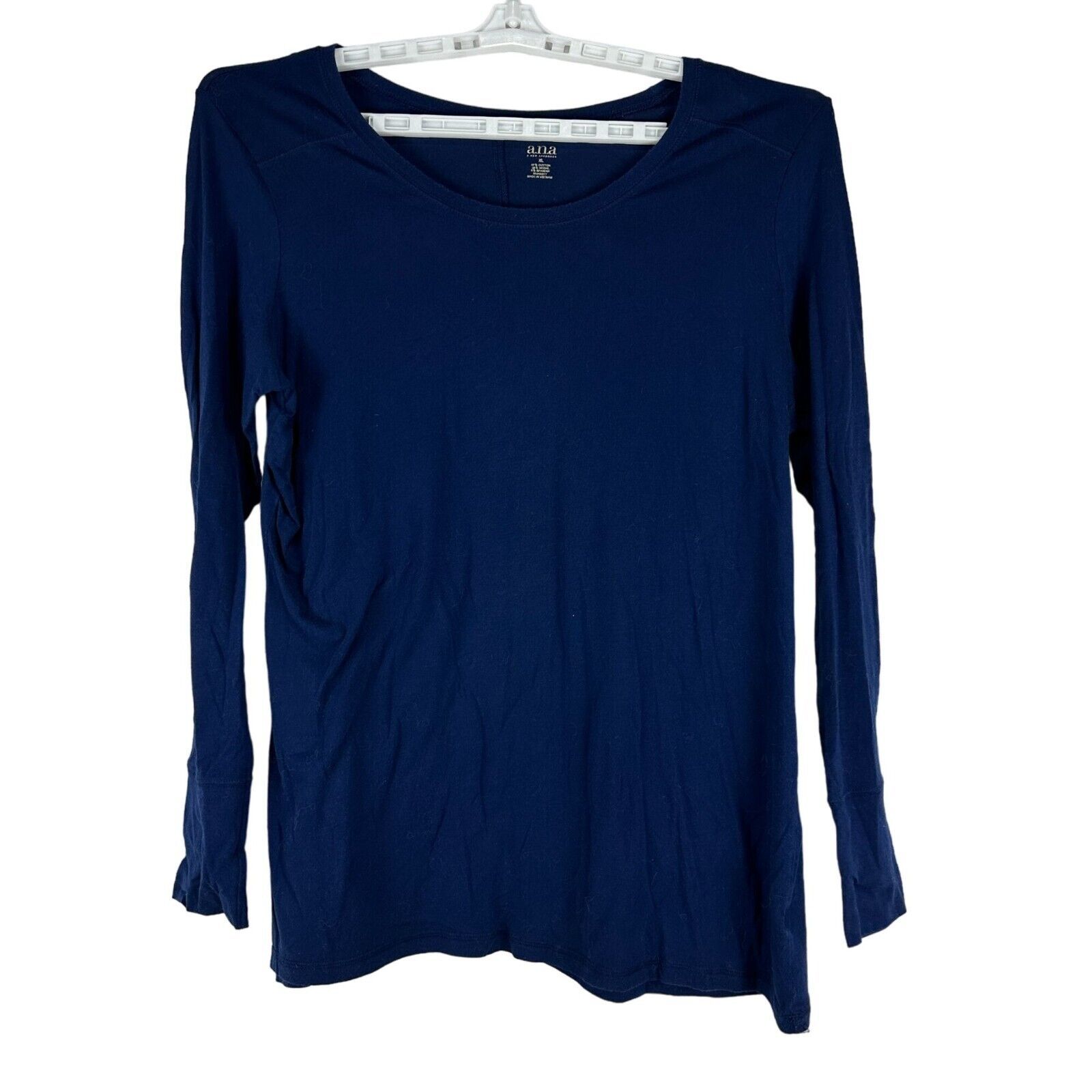 Primary image for a.n.a. A New Approach Women Round Neck Long Sleeved Top Size XL Blue