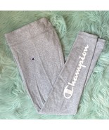 Champion Girls Leggings Sz L 10-12 Gray Spell Out Leg Stretch Athletic - $179.51 MXN