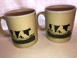 2 Otagiri Warren Kimble American Folk Art Coffee Mugs Cow Motif Mint - £11.91 GBP