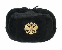 Authentic russian military kgb ushanka hat Imperial Eagle with/including plate - £27.17 GBP+