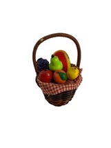 Vintage Wicker Fruit Basket Refrigerator Fridge Magnet 3D Miniature Watermelon - £11.67 GBP