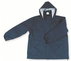 Rain Jacket with Hood 3XL 3M™ Thinsulate™ Blue Pockets Industrial Elasti... - $56.95