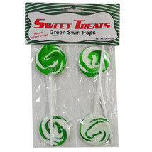 Sweet Treats Bagged Swirl Pops 4pk (120g) - Green - $16.87