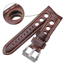 24mm Grand Prix Rally Genuine Cowhide Leather Brown Watch Strap/Watchband/Belt - £20.93 GBP