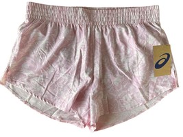 Asics Women&#39;s Running Shorts w/Build-in Panty, Hidden Pocket Size L Printed Pink - £13.23 GBP