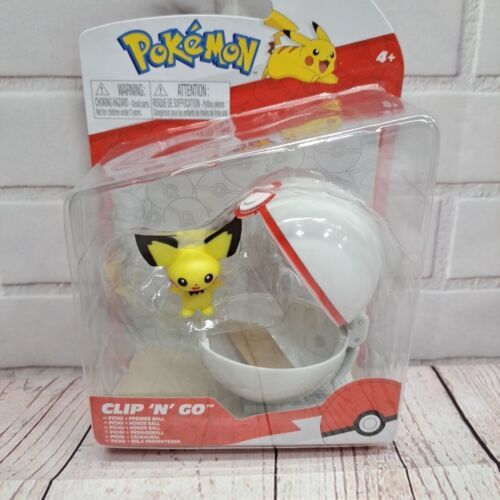 Pokemon Pichu And Poke ball Battle Ready With Pokemon Figure Clip And Go