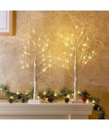2FT Birch Tree LED Lights TIMER Tree Lamp Home Indoor Table Mantel Batte... - £23.50 GBP
