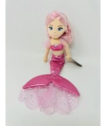 Aurora World Sea Sparkles Mermaid Doll &quot;Crystal&quot; Rose Glitter 14” Plush New - $15.95