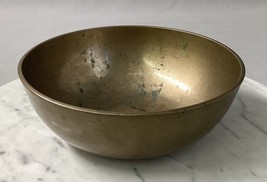 Vintage Brass Bowl Singing Used 2.25 In Tall 6.50 In Diameter - $13.98