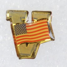 Flag American USA Victory VETERANS Vintage Gold Tack Pin Brooch - $165.16 MXN