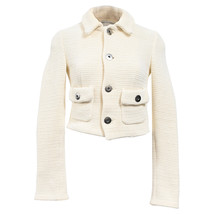 Bottega Veneta Salon 01 Knitted Button-Down Jacket In Cotton Women Crea Size 38 - £727.82 GBP