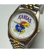 Vintage Nelsonic Kansas U Quartz Watch Men Dual Tone Fluted Bezel New Battery 8" - $36.09
