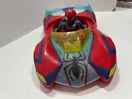Marvel Superhero Adventures Spiderman 12&quot; Web Racer Car Rare Hasbro 2019 &amp;Spider - £11.29 GBP