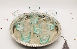 Set of 6 morocco tea glasses, Beldi Glasses, Unique Kitchen Tea cups, Handcrafte - £41.96 GBP